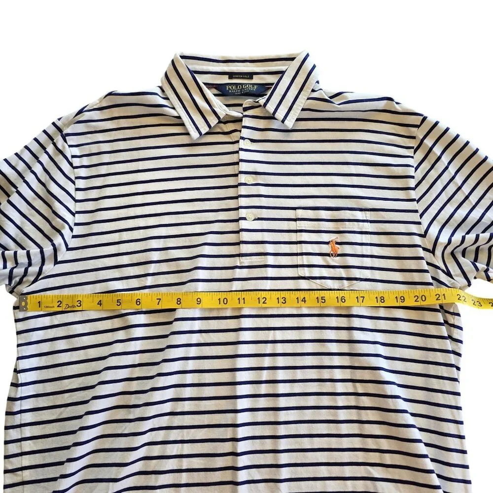 Polo Golf Ralph Lauren Mens Stretch Lisle Striped Polo Shirt L - Picture 6 of 7